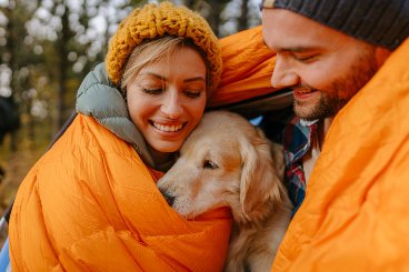 hug-your-dog-while-camping